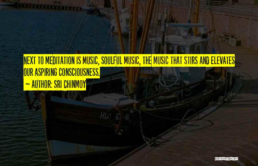 Sri Chinmoy Quotes: Next To Meditation Is Music, Soulful Music, The Music That Stirs And Elevates Our Aspiring Consciousness.