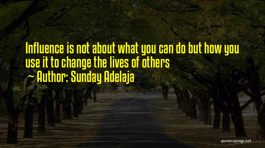 Sunday Adelaja Quotes: Influence Is Not About What You Can Do But How You Use It To Change The Lives Of Others