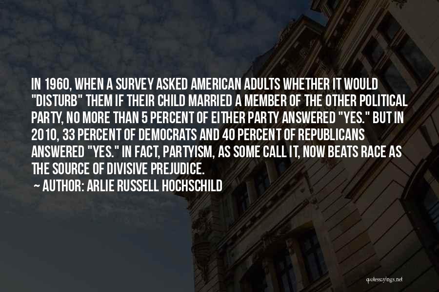 Arlie Russell Hochschild Quotes: In 1960, When A Survey Asked American Adults Whether It Would Disturb Them If Their Child Married A Member Of