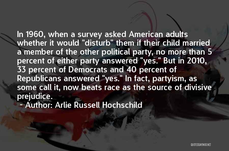 Arlie Russell Hochschild Quotes: In 1960, When A Survey Asked American Adults Whether It Would Disturb Them If Their Child Married A Member Of