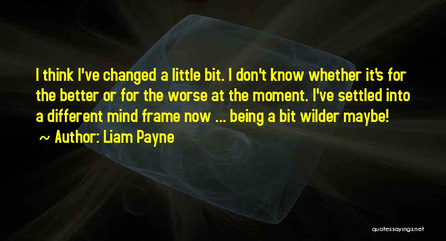 Liam Payne Quotes: I Think I've Changed A Little Bit. I Don't Know Whether It's For The Better Or For The Worse At