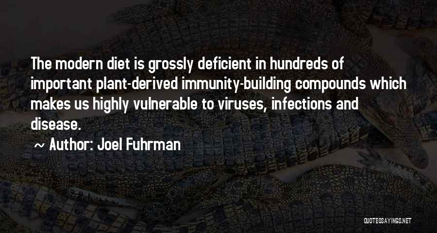 Joel Fuhrman Quotes: The Modern Diet Is Grossly Deficient In Hundreds Of Important Plant-derived Immunity-building Compounds Which Makes Us Highly Vulnerable To Viruses,