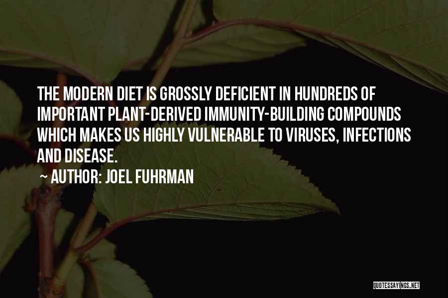 Joel Fuhrman Quotes: The Modern Diet Is Grossly Deficient In Hundreds Of Important Plant-derived Immunity-building Compounds Which Makes Us Highly Vulnerable To Viruses,