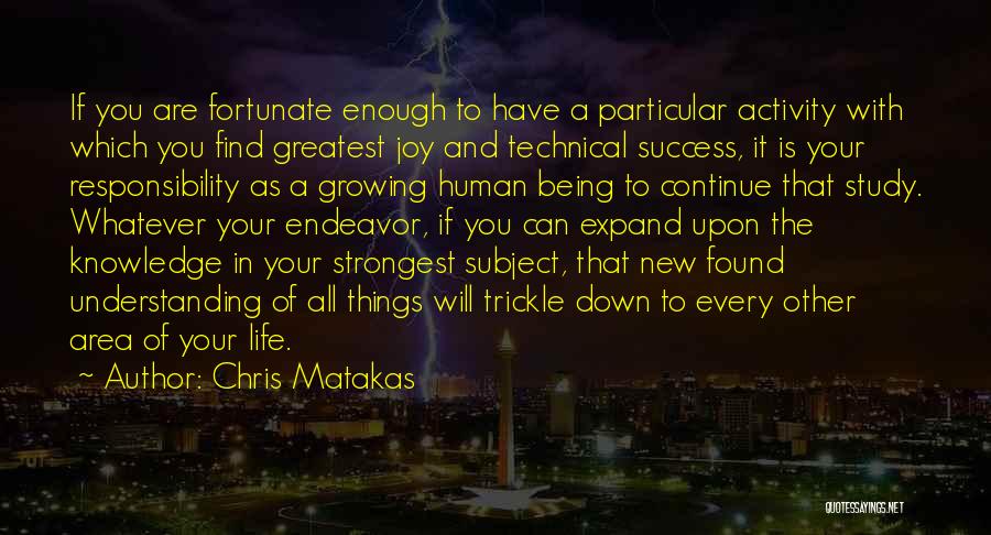 Chris Matakas Quotes: If You Are Fortunate Enough To Have A Particular Activity With Which You Find Greatest Joy And Technical Success, It