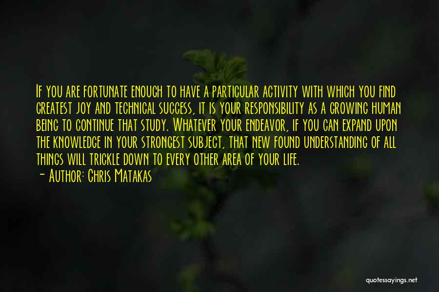 Chris Matakas Quotes: If You Are Fortunate Enough To Have A Particular Activity With Which You Find Greatest Joy And Technical Success, It