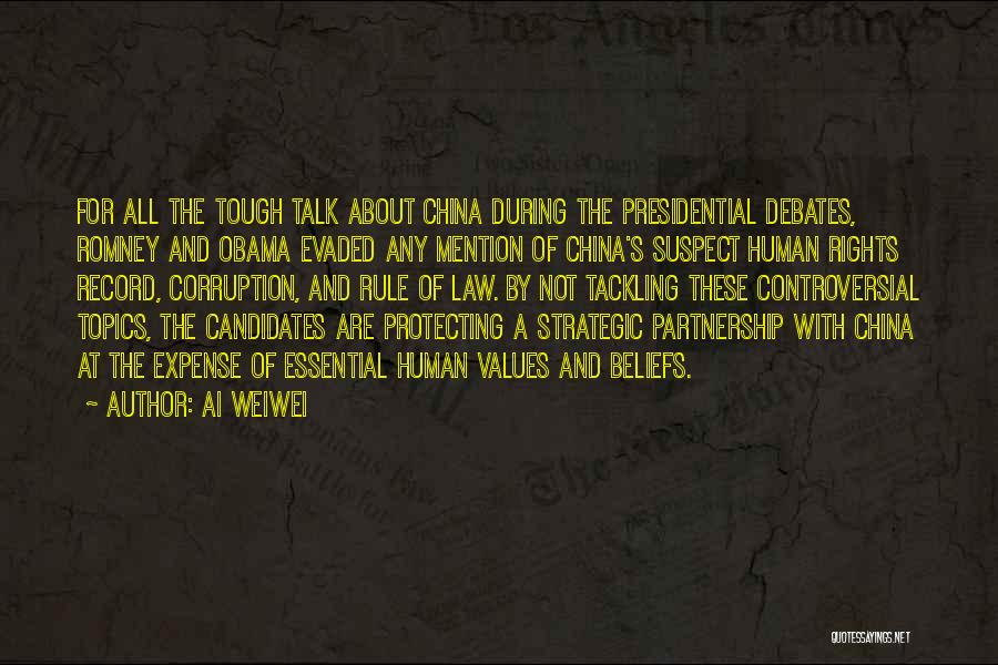 Ai Weiwei Quotes: For All The Tough Talk About China During The Presidential Debates, Romney And Obama Evaded Any Mention Of China's Suspect