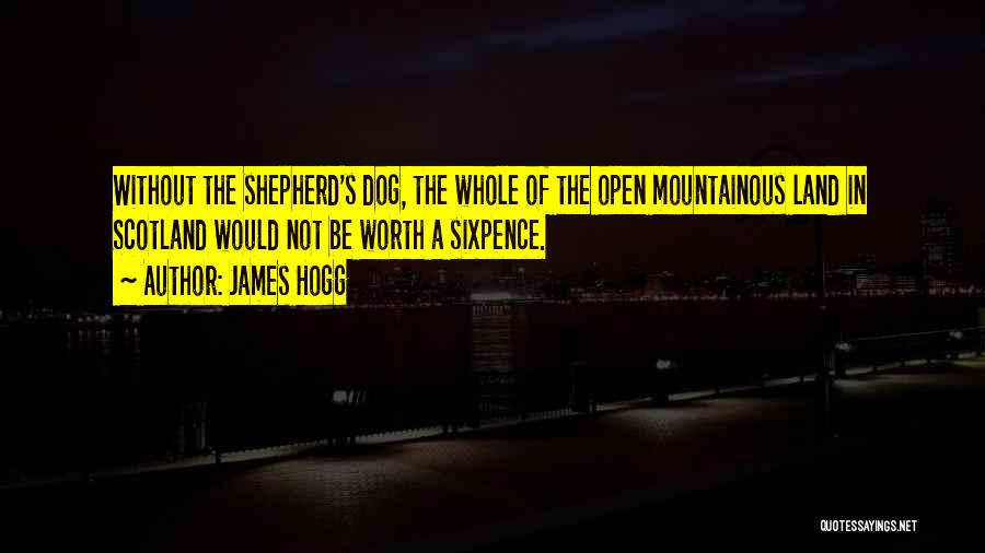 James Hogg Quotes: Without The Shepherd's Dog, The Whole Of The Open Mountainous Land In Scotland Would Not Be Worth A Sixpence.
