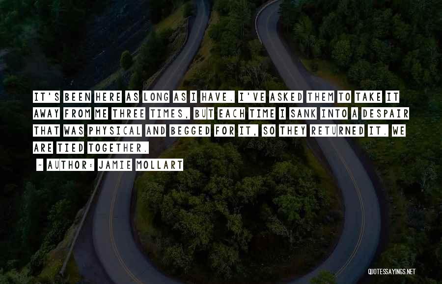 Jamie Mollart Quotes: It's Been Here As Long As I Have. I've Asked Them To Take It Away From Me Three Times, But