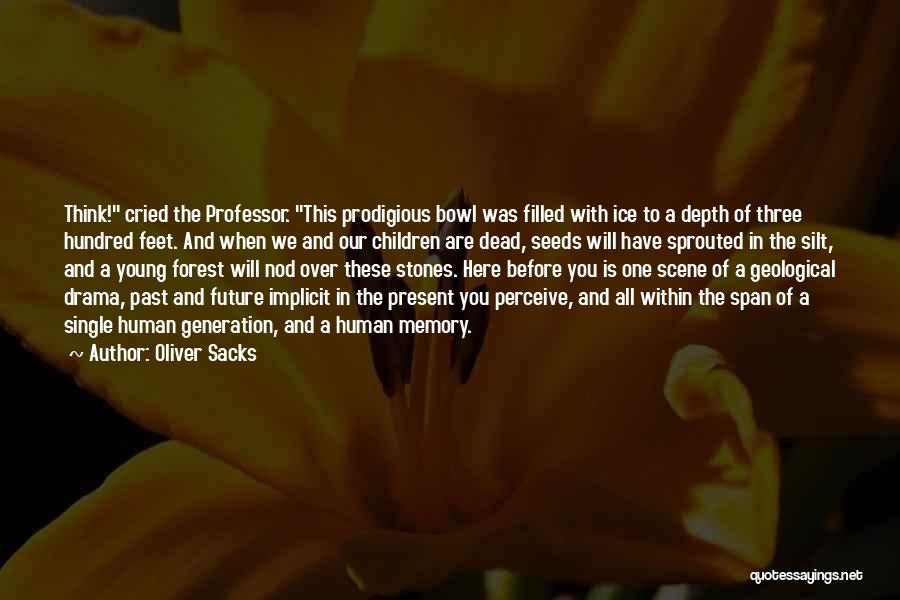 Oliver Sacks Quotes: Think! Cried The Professor. This Prodigious Bowl Was Filled With Ice To A Depth Of Three Hundred Feet. And When