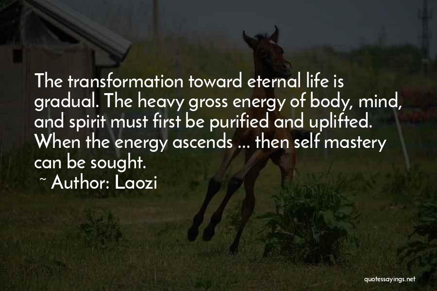 Laozi Quotes: The Transformation Toward Eternal Life Is Gradual. The Heavy Gross Energy Of Body, Mind, And Spirit Must First Be Purified