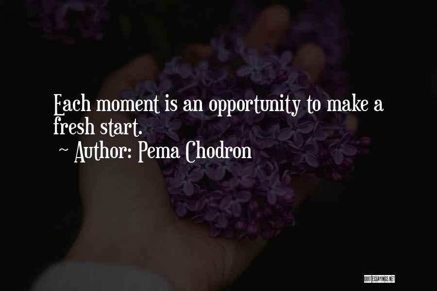 Pema Chodron Quotes: Each Moment Is An Opportunity To Make A Fresh Start.