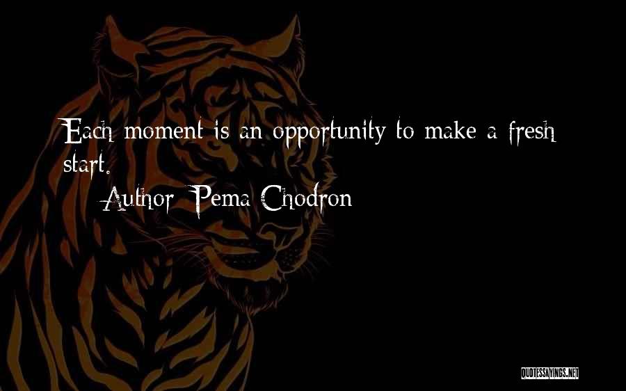 Pema Chodron Quotes: Each Moment Is An Opportunity To Make A Fresh Start.