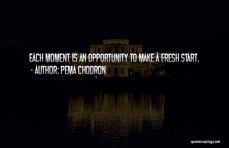 Pema Chodron Quotes: Each Moment Is An Opportunity To Make A Fresh Start.