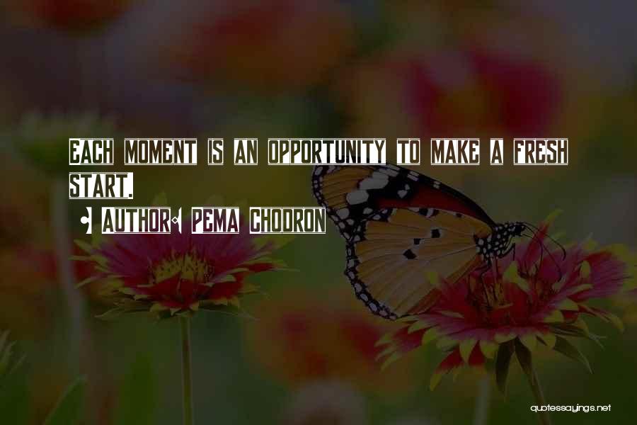 Pema Chodron Quotes: Each Moment Is An Opportunity To Make A Fresh Start.