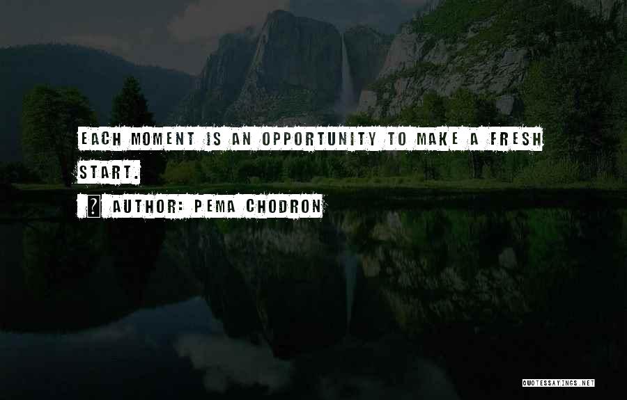 Pema Chodron Quotes: Each Moment Is An Opportunity To Make A Fresh Start.