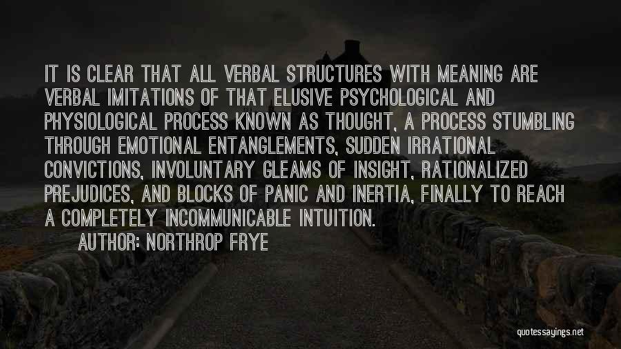 Northrop Frye Quotes: It Is Clear That All Verbal Structures With Meaning Are Verbal Imitations Of That Elusive Psychological And Physiological Process Known