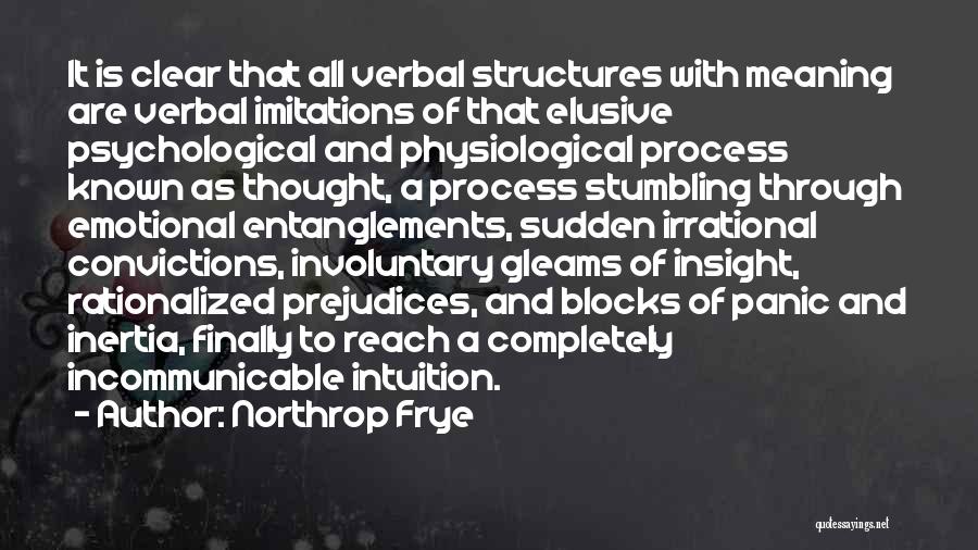 Northrop Frye Quotes: It Is Clear That All Verbal Structures With Meaning Are Verbal Imitations Of That Elusive Psychological And Physiological Process Known