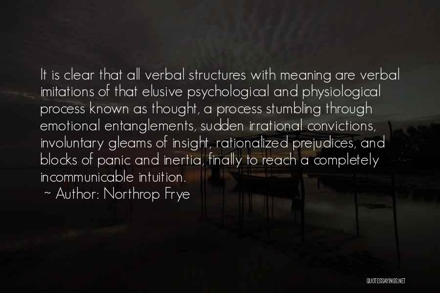 Northrop Frye Quotes: It Is Clear That All Verbal Structures With Meaning Are Verbal Imitations Of That Elusive Psychological And Physiological Process Known