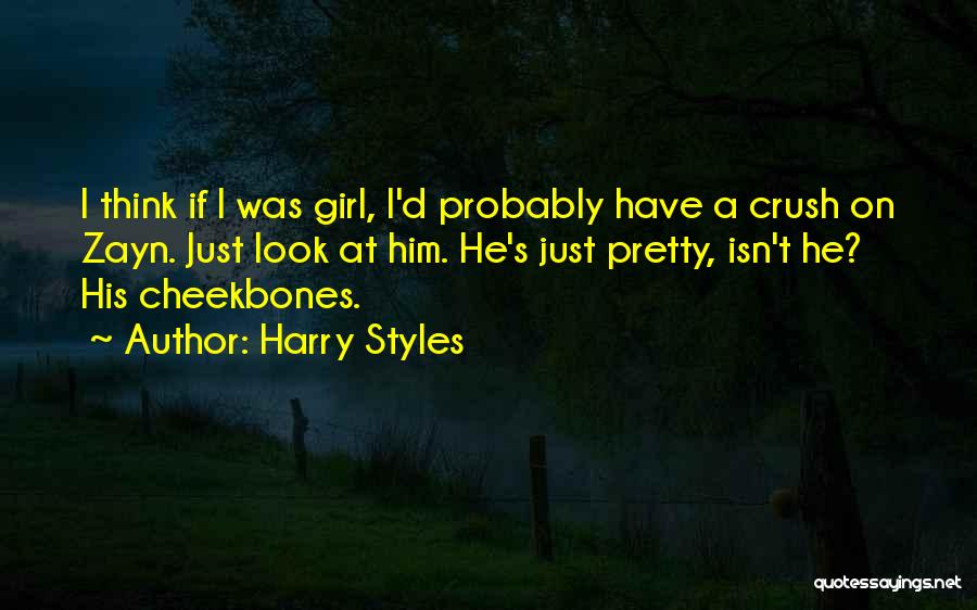 Harry Styles Quotes: I Think If I Was Girl, I'd Probably Have A Crush On Zayn. Just Look At Him. He's Just Pretty,