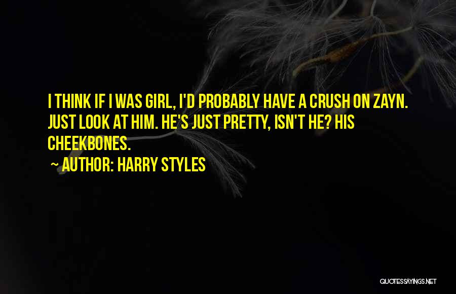 Harry Styles Quotes: I Think If I Was Girl, I'd Probably Have A Crush On Zayn. Just Look At Him. He's Just Pretty,