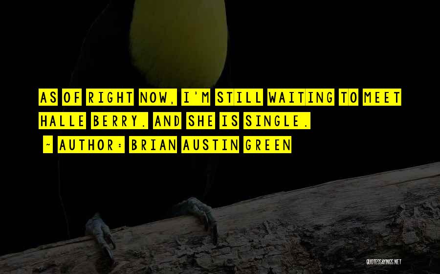 Brian Austin Green Quotes: As Of Right Now, I'm Still Waiting To Meet Halle Berry. And She Is Single.