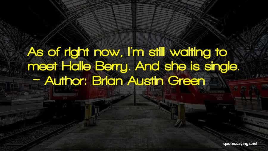 Brian Austin Green Quotes: As Of Right Now, I'm Still Waiting To Meet Halle Berry. And She Is Single.