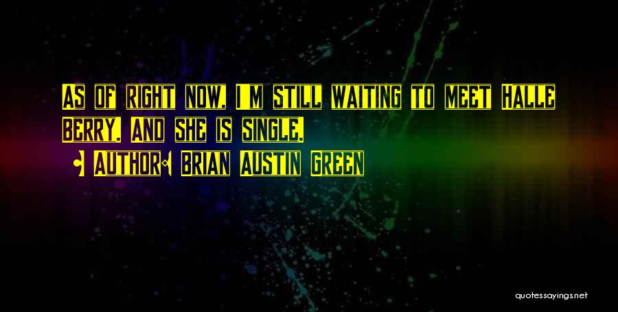 Brian Austin Green Quotes: As Of Right Now, I'm Still Waiting To Meet Halle Berry. And She Is Single.