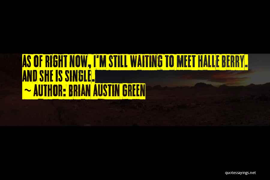 Brian Austin Green Quotes: As Of Right Now, I'm Still Waiting To Meet Halle Berry. And She Is Single.