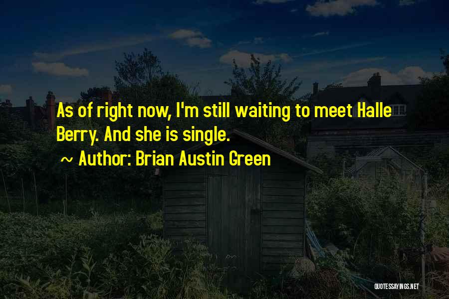 Brian Austin Green Quotes: As Of Right Now, I'm Still Waiting To Meet Halle Berry. And She Is Single.