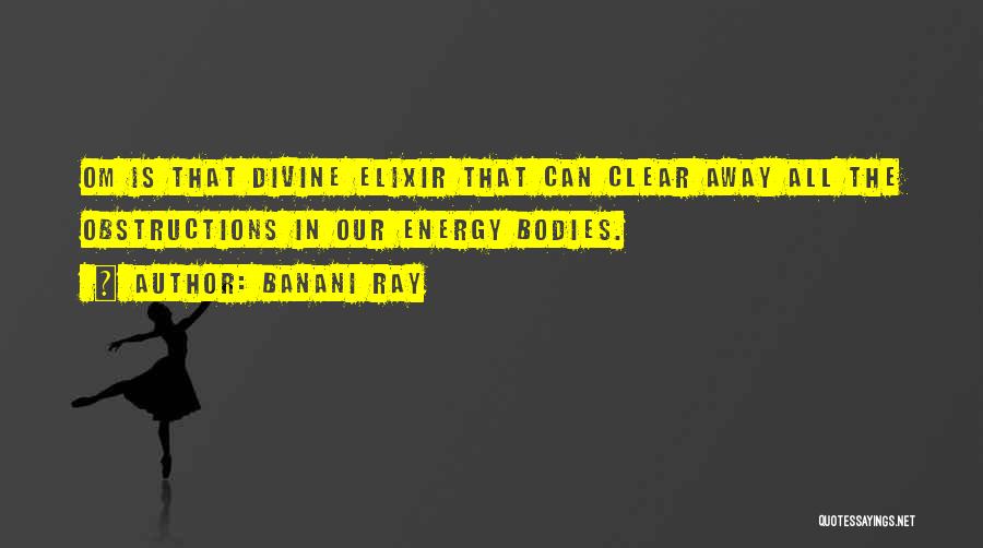 Banani Ray Quotes: Om Is That Divine Elixir That Can Clear Away All The Obstructions In Our Energy Bodies.