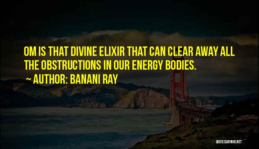 Banani Ray Quotes: Om Is That Divine Elixir That Can Clear Away All The Obstructions In Our Energy Bodies.