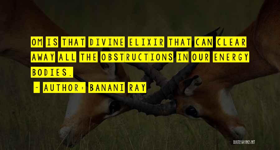 Banani Ray Quotes: Om Is That Divine Elixir That Can Clear Away All The Obstructions In Our Energy Bodies.