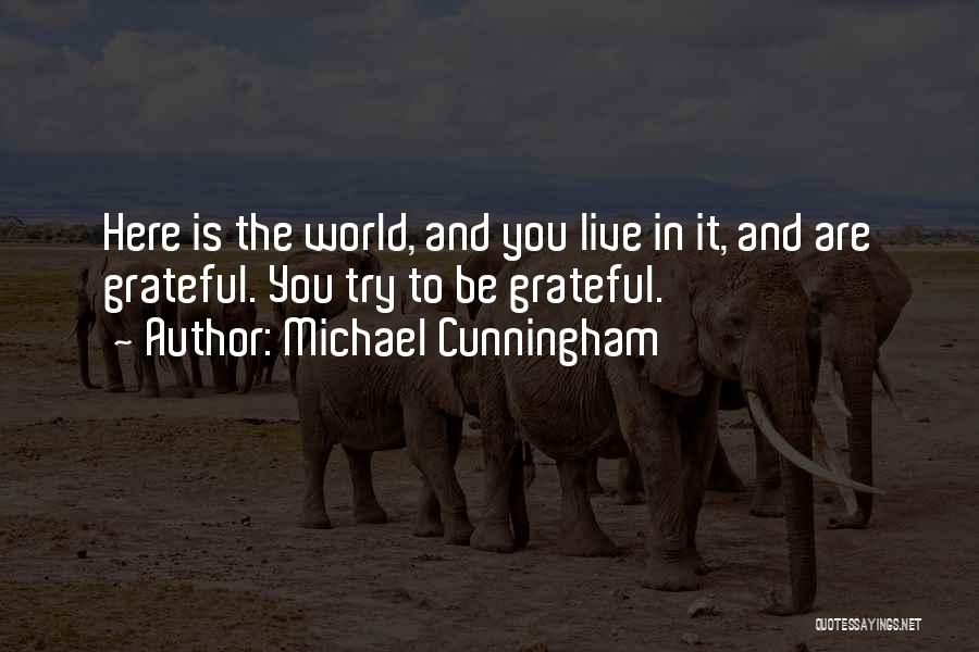 Michael Cunningham Quotes: Here Is The World, And You Live In It, And Are Grateful. You Try To Be Grateful.