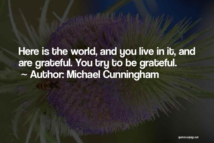 Michael Cunningham Quotes: Here Is The World, And You Live In It, And Are Grateful. You Try To Be Grateful.