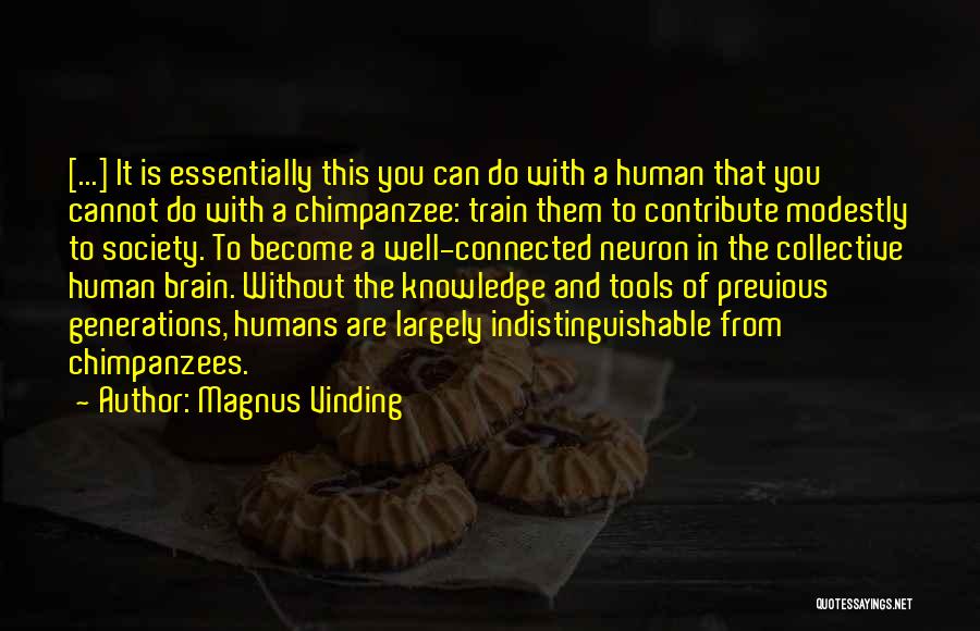 Magnus Vinding Quotes: [...] It Is Essentially This You Can Do With A Human That You Cannot Do With A Chimpanzee: Train Them