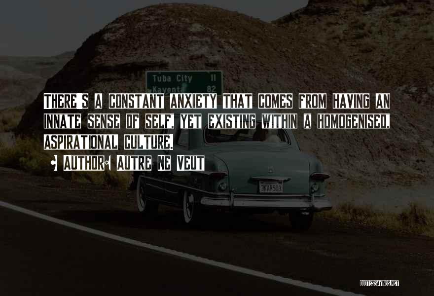 Autre Ne Veut Quotes: There's A Constant Anxiety That Comes From Having An Innate Sense Of Self, Yet Existing Within A Homogenised, Aspirational Culture.