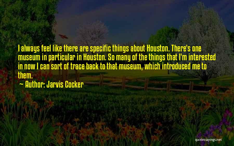 Jarvis Cocker Quotes: I Always Feel Like There Are Specific Things About Houston. There's One Museum In Particular In Houston. So Many Of