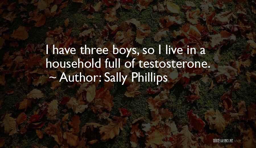 Sally Phillips Quotes: I Have Three Boys, So I Live In A Household Full Of Testosterone.
