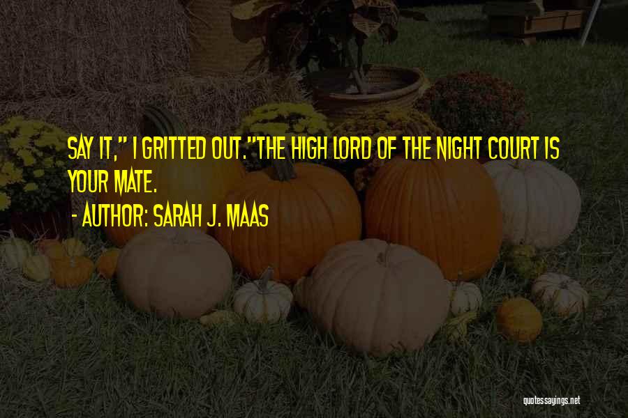 Sarah J. Maas Quotes: Say It, I Gritted Out.the High Lord Of The Night Court Is Your Mate.