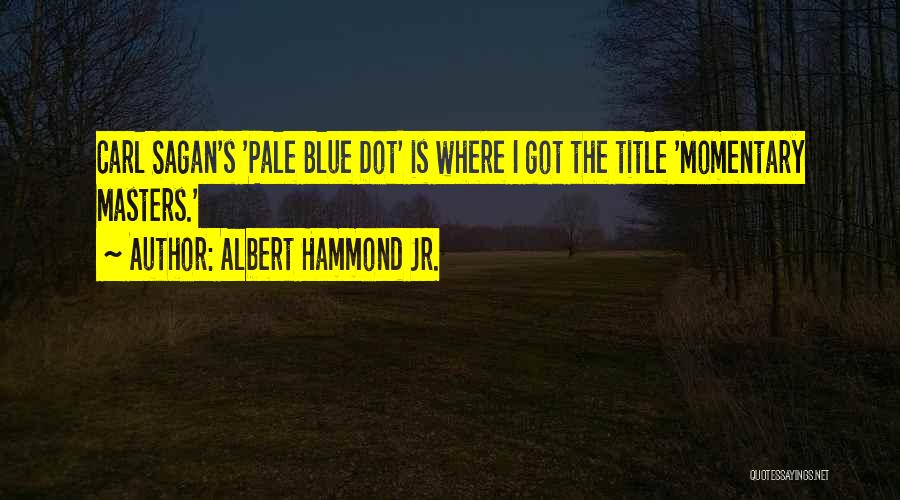 Albert Hammond Jr. Quotes: Carl Sagan's 'pale Blue Dot' Is Where I Got The Title 'momentary Masters.'