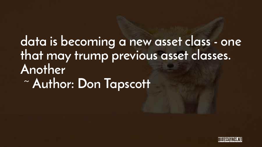 Don Tapscott Quotes: Data Is Becoming A New Asset Class - One That May Trump Previous Asset Classes. Another