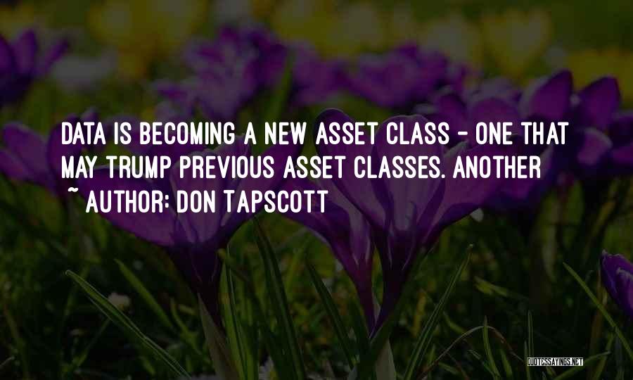 Don Tapscott Quotes: Data Is Becoming A New Asset Class - One That May Trump Previous Asset Classes. Another
