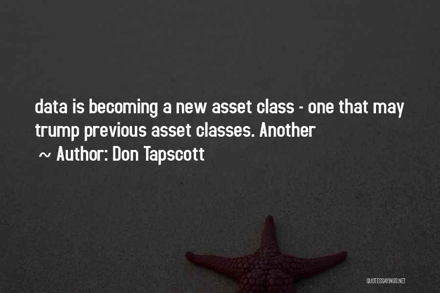 Don Tapscott Quotes: Data Is Becoming A New Asset Class - One That May Trump Previous Asset Classes. Another