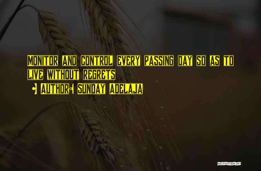 Sunday Adelaja Quotes: Monitor And Control Every Passing Day So As To Live Without Regrets