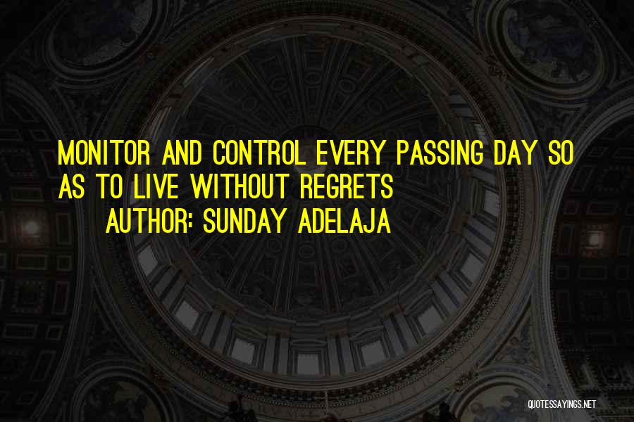 Sunday Adelaja Quotes: Monitor And Control Every Passing Day So As To Live Without Regrets