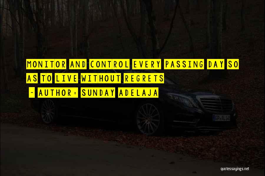 Sunday Adelaja Quotes: Monitor And Control Every Passing Day So As To Live Without Regrets