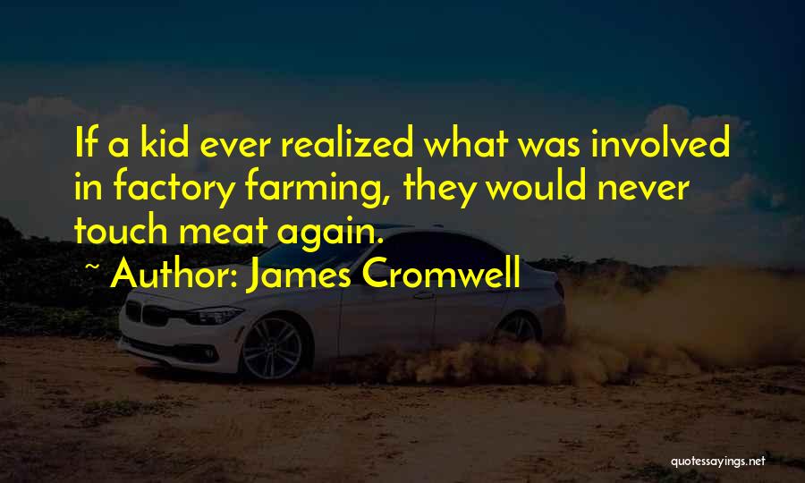 James Cromwell Quotes: If A Kid Ever Realized What Was Involved In Factory Farming, They Would Never Touch Meat Again.