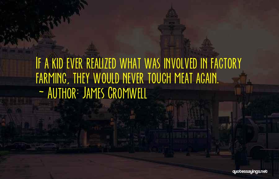 James Cromwell Quotes: If A Kid Ever Realized What Was Involved In Factory Farming, They Would Never Touch Meat Again.