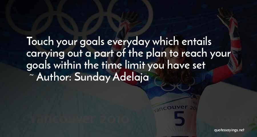 Sunday Adelaja Quotes: Touch Your Goals Everyday Which Entails Carrying Out A Part Of The Plan To Reach Your Goals Within The Time