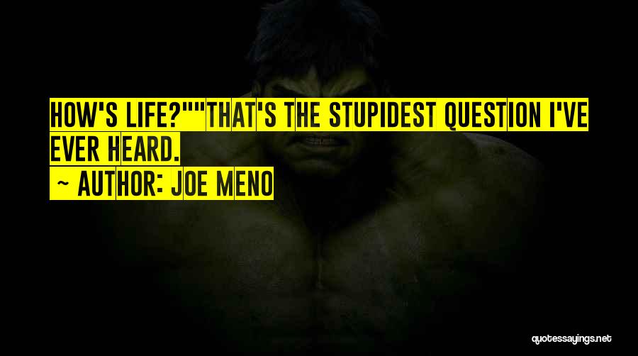 Joe Meno Quotes: How's Life?that's The Stupidest Question I've Ever Heard.